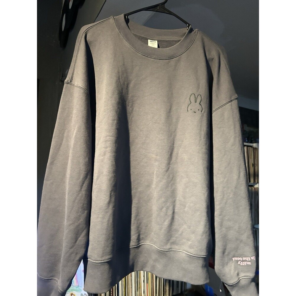 Uniqlo X Miffy In Bloom Graphic Gray Long Sleeve Sweatshirt - Size XL